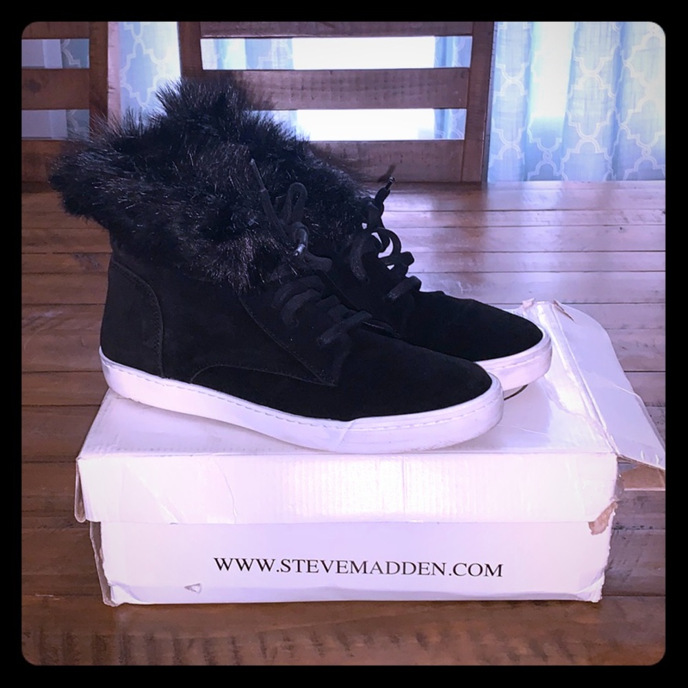 Steve Madden fur sneakers